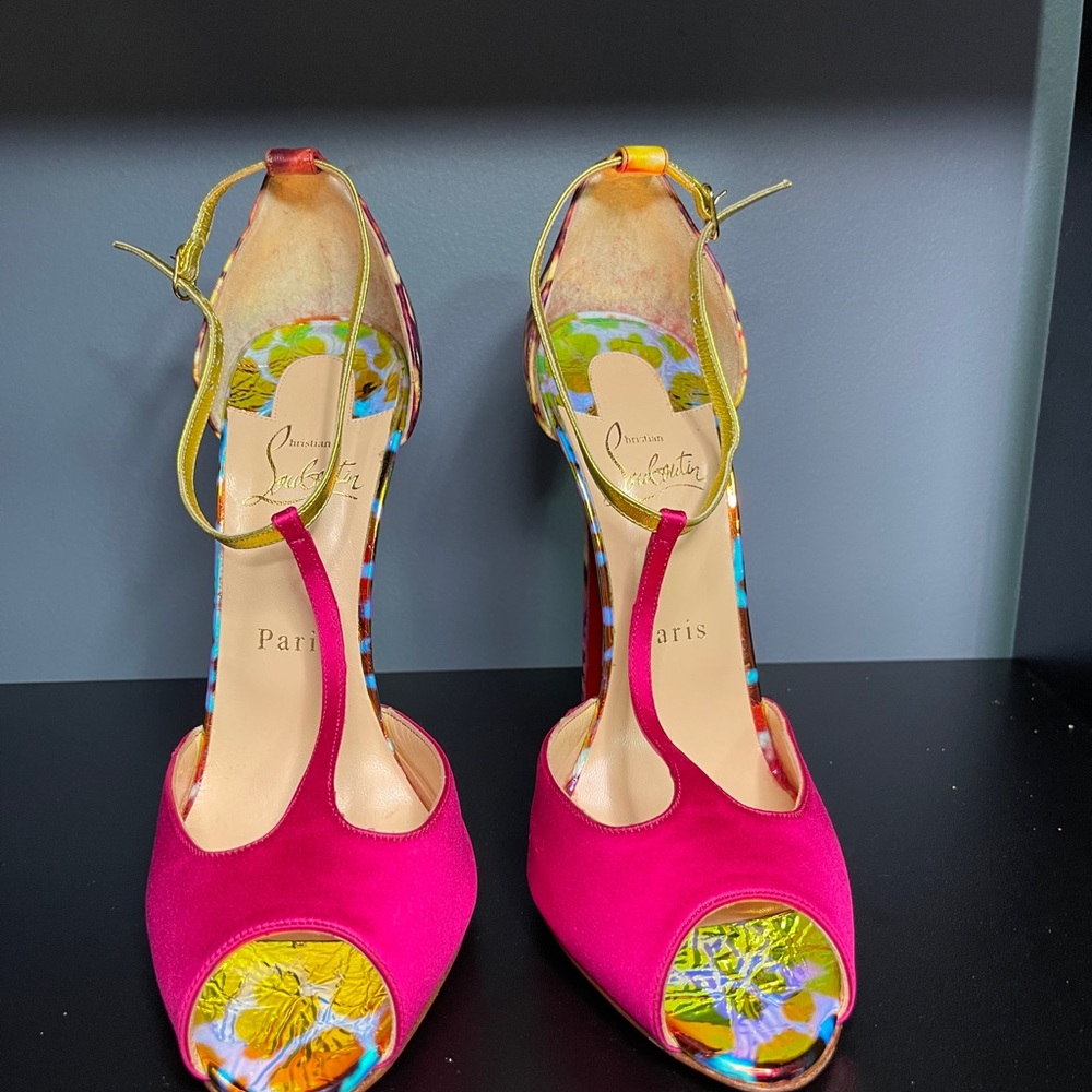 Christian Louboutin Pink and Multicolor Heels